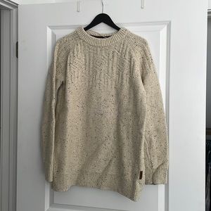 Roots tunic length cotton blend cabin sweater